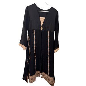 Needles Concepts black/Cream 3/4” sleeved midi dress